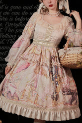 Robe OP Sweet Lolita imprimée élégante rose